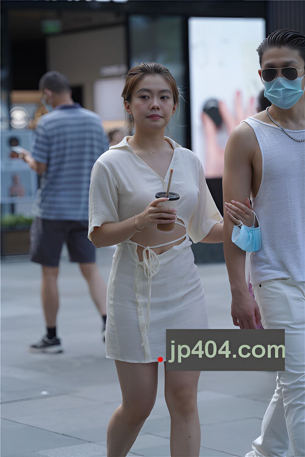 微透白裙美女【套图+视频】