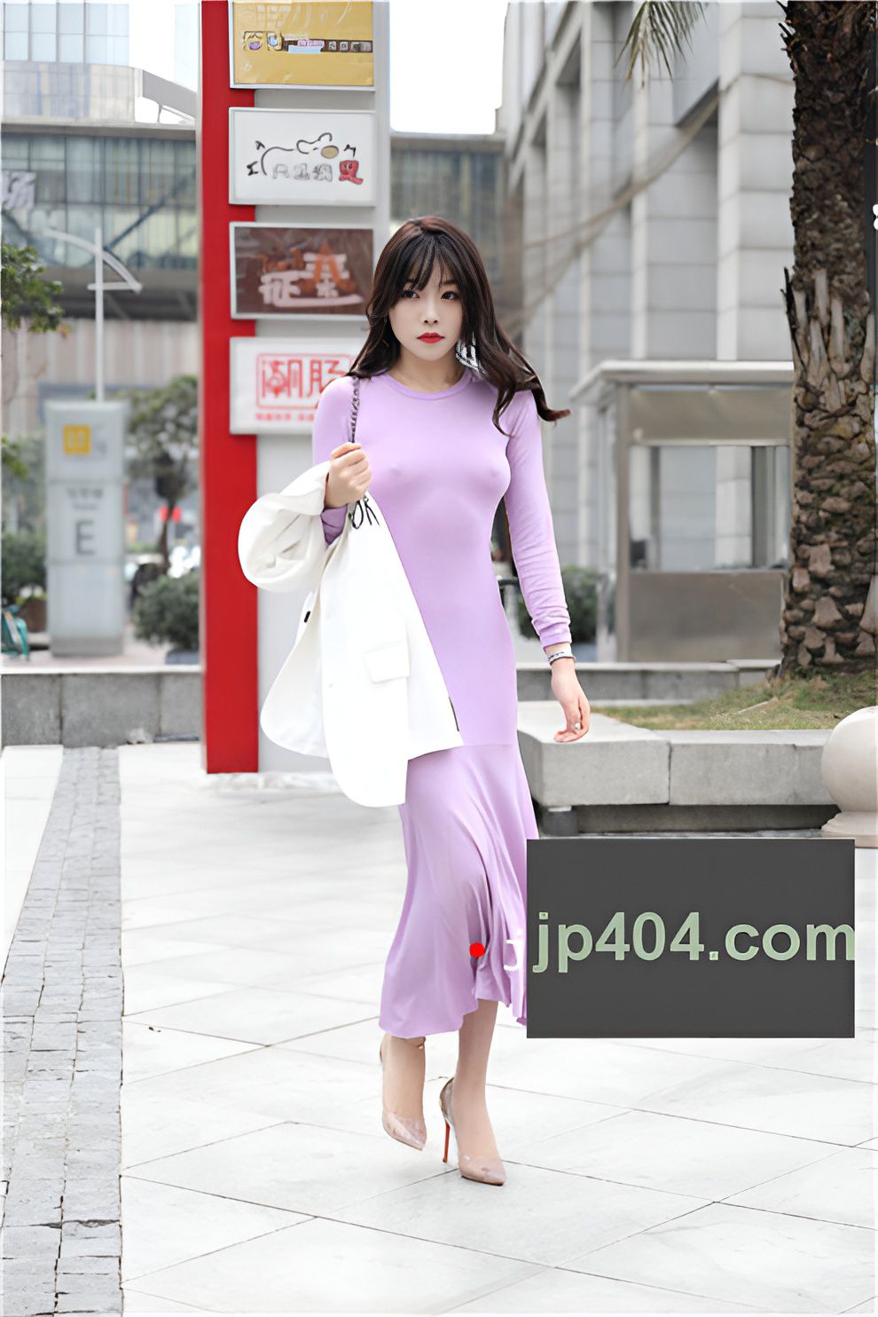 连体长裙美女【套图+视频】