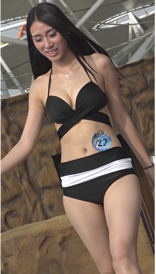 高校泳装秀黑色比基尼白嫩美女[698M/MP4]