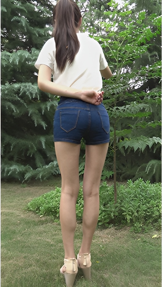 模拍紧身蓝色牛仔热裤美女[3.39G/MP4]