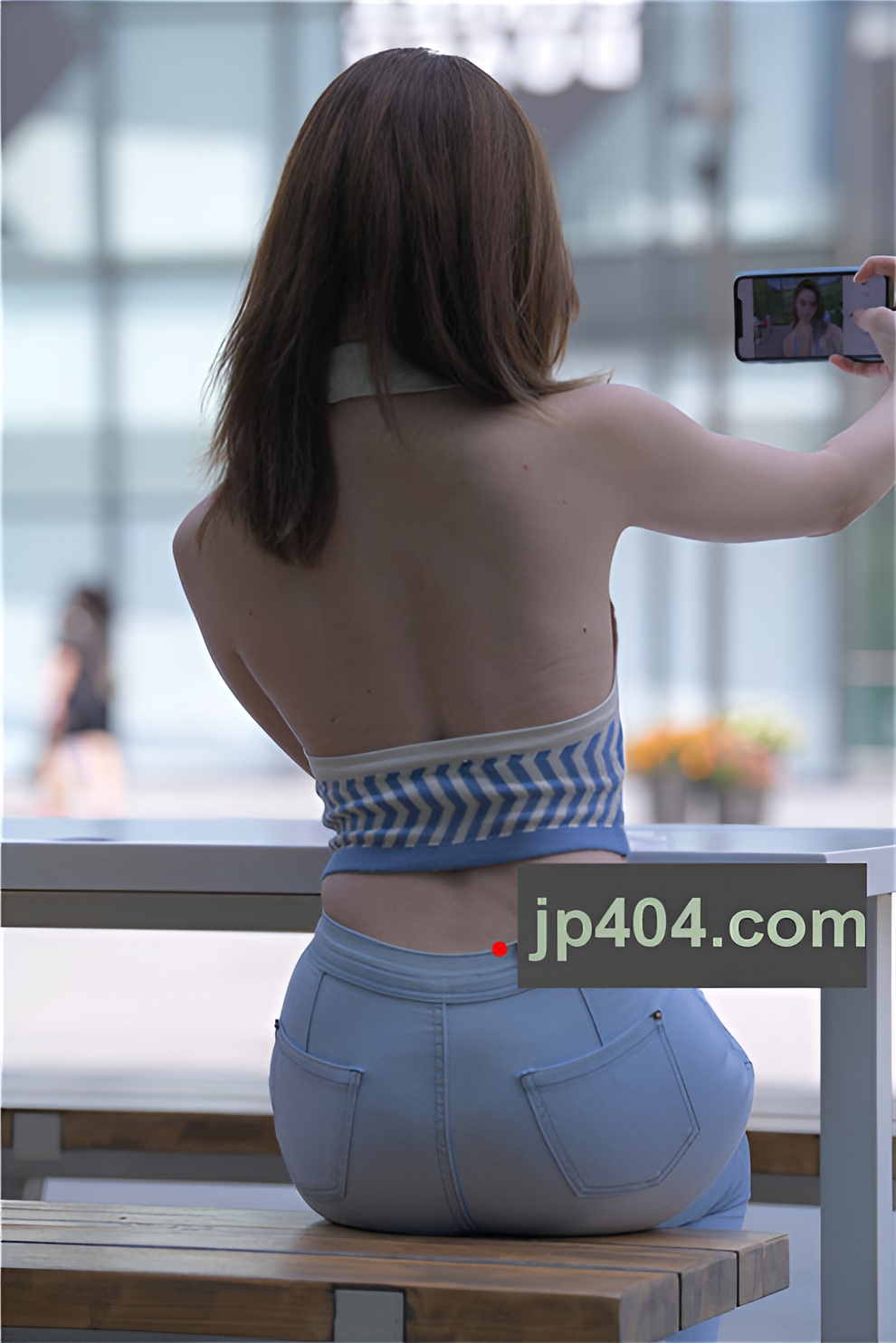 露背蓝牛美女【套图+视频】